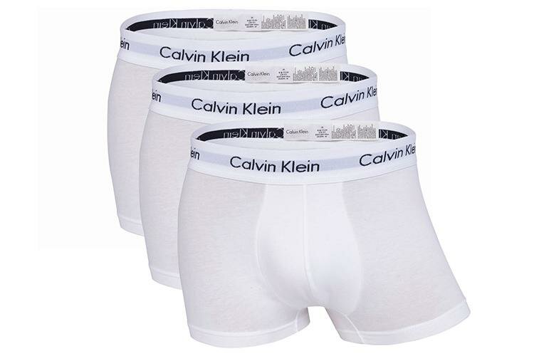 Боксерские трусы мужские Calvin Klein низкая посадка, белые, XL EU, набор 3 шт