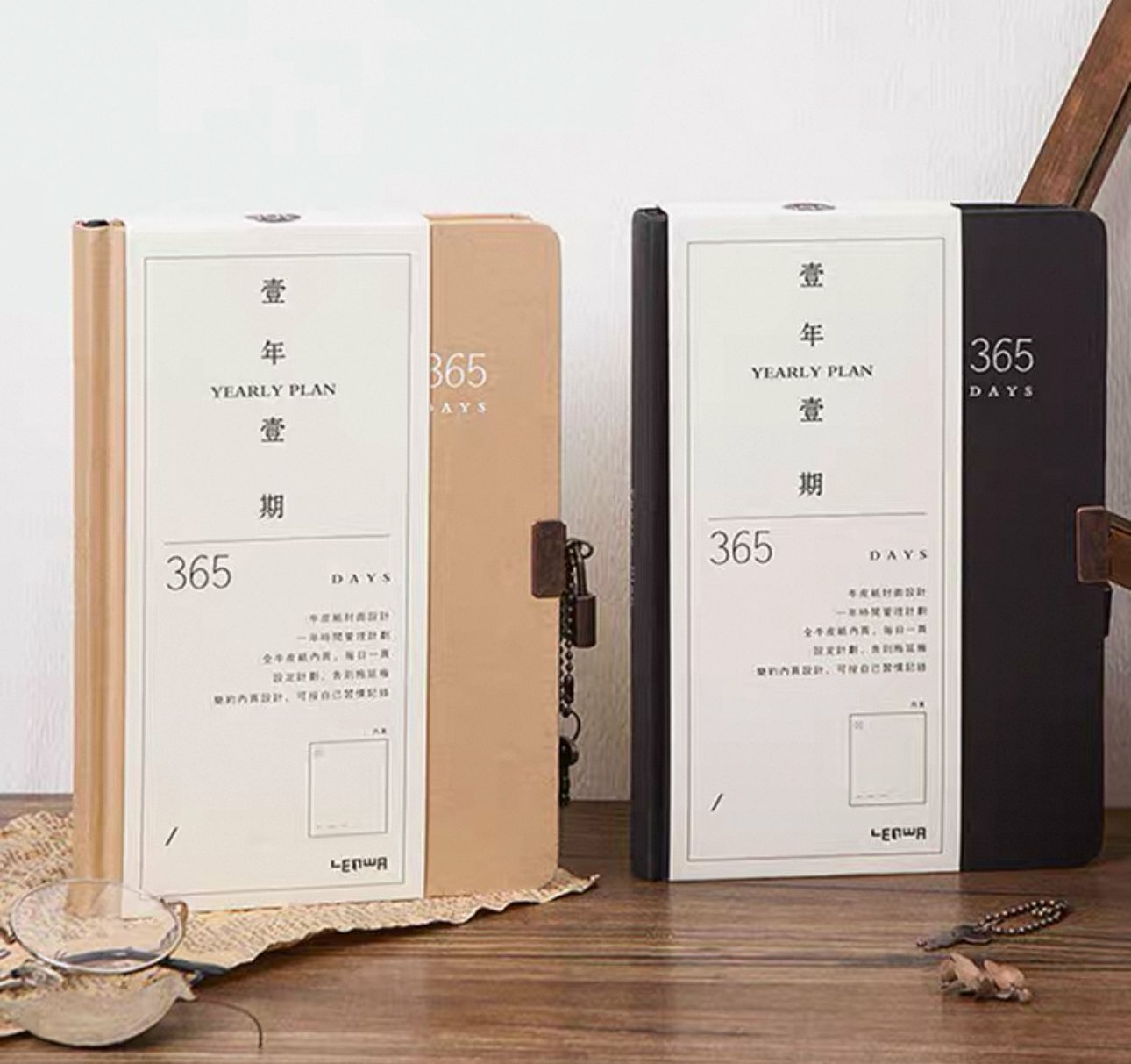 365 дней планировщик, замок ключ, Твердый переплет и craft лист. Незабываемый подарок.
