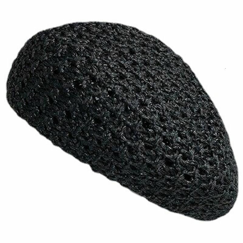 Винтажный ажурный берет для женщин, Черный