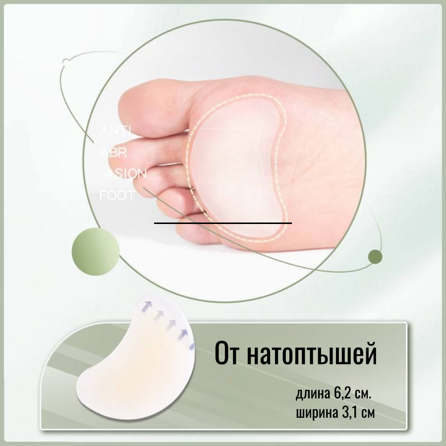 Гидрогелевые пластыри Forefoot Anti-Abrasion, от влажных мозолей, телесные