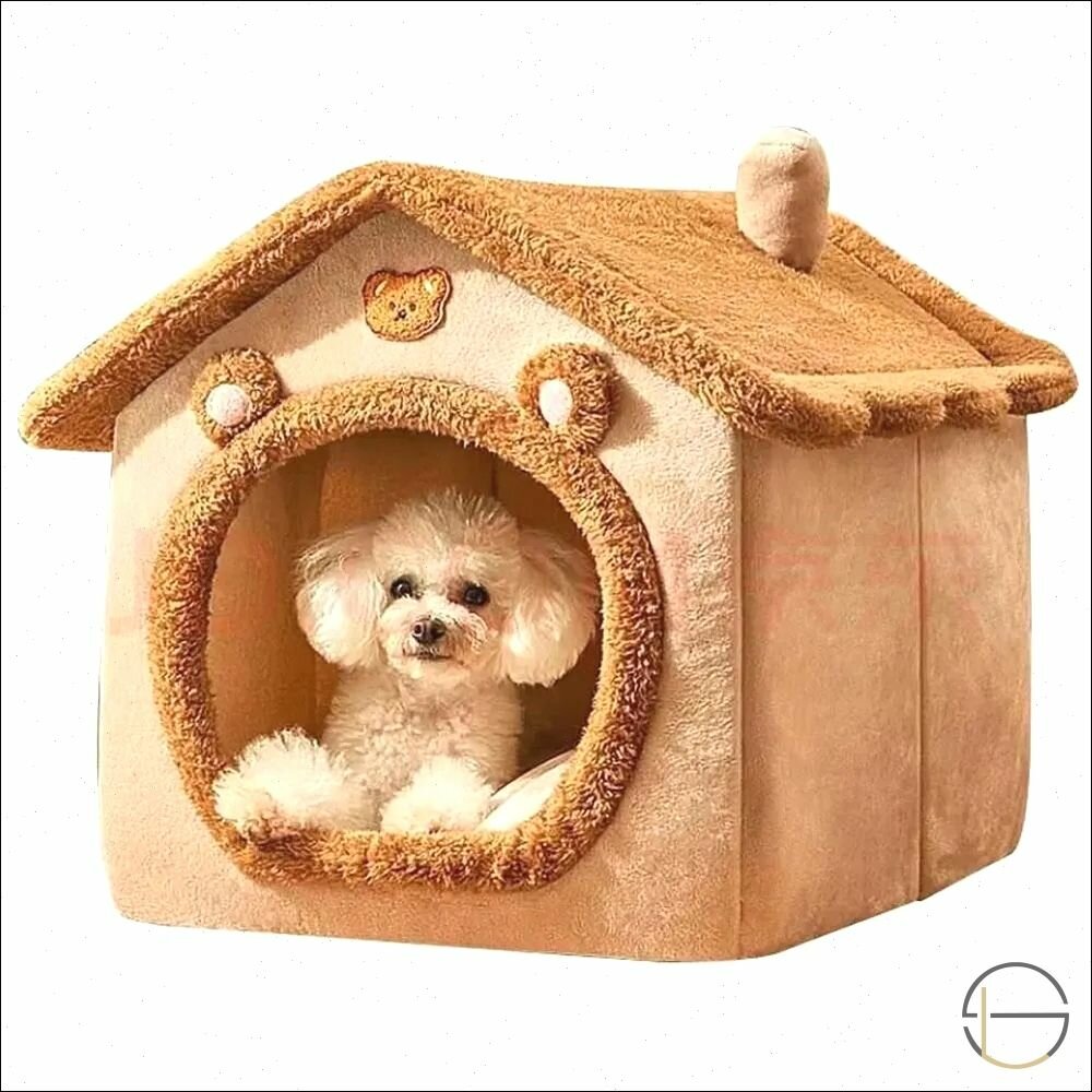 Домик лежанка для кошек собак мелких средних пород животных pets "Будка Джентльмена", войлок, 33*30*32cm