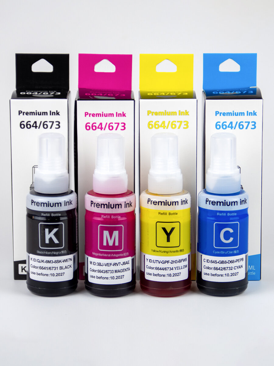 Чернила Premium Ink "EP664", водорастворимые, для Epson, 4 цвета — фото 1