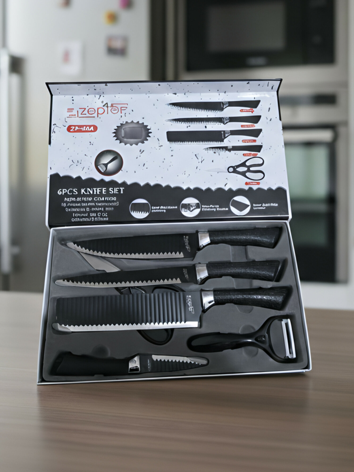 Набор кухонных ножей Zepter, нержавеющая сталь, удобные ручки, 6 шт