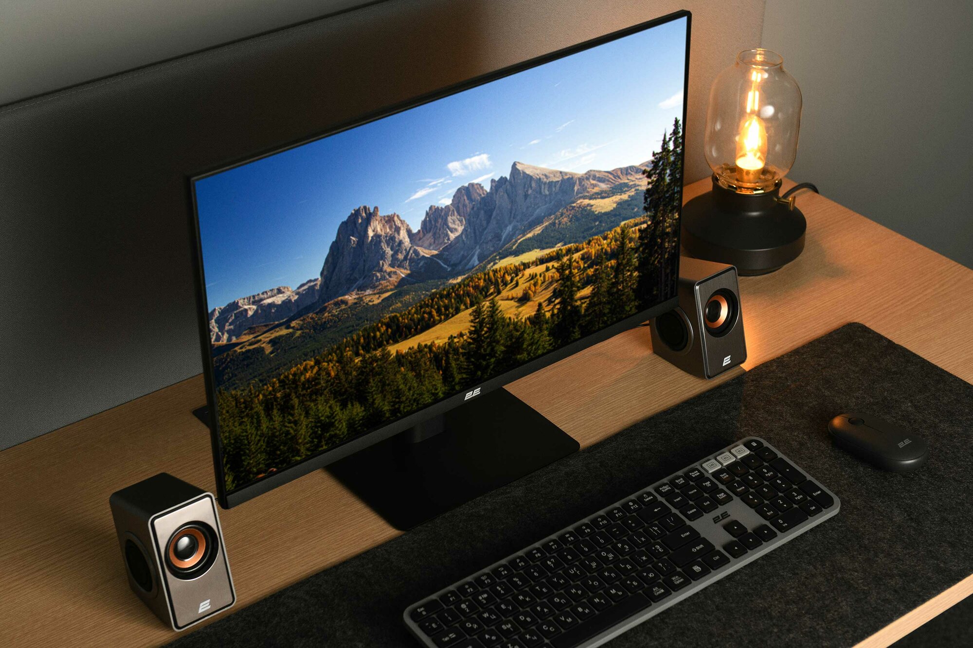 Монитор 2E F2422B 23.8" IPS, 75Hz, Full HD (1920×1080), HDMI/D‑Sub для офиса и дома — фото 1