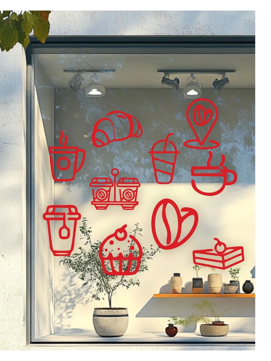 Наклейка интерьерная на стекло — фото 1