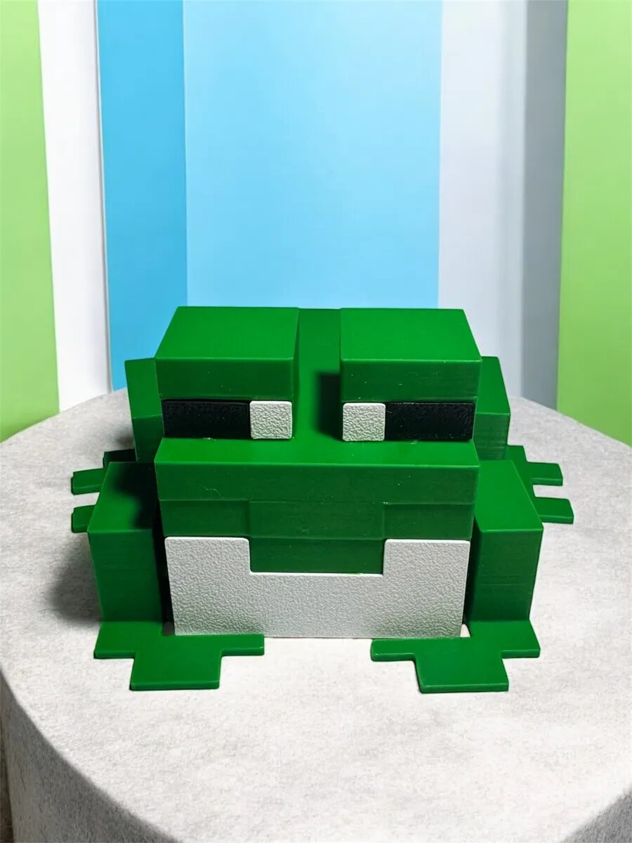Подвижная Фигурка Minecraft Лягушка Коллекционная Зеленая большая