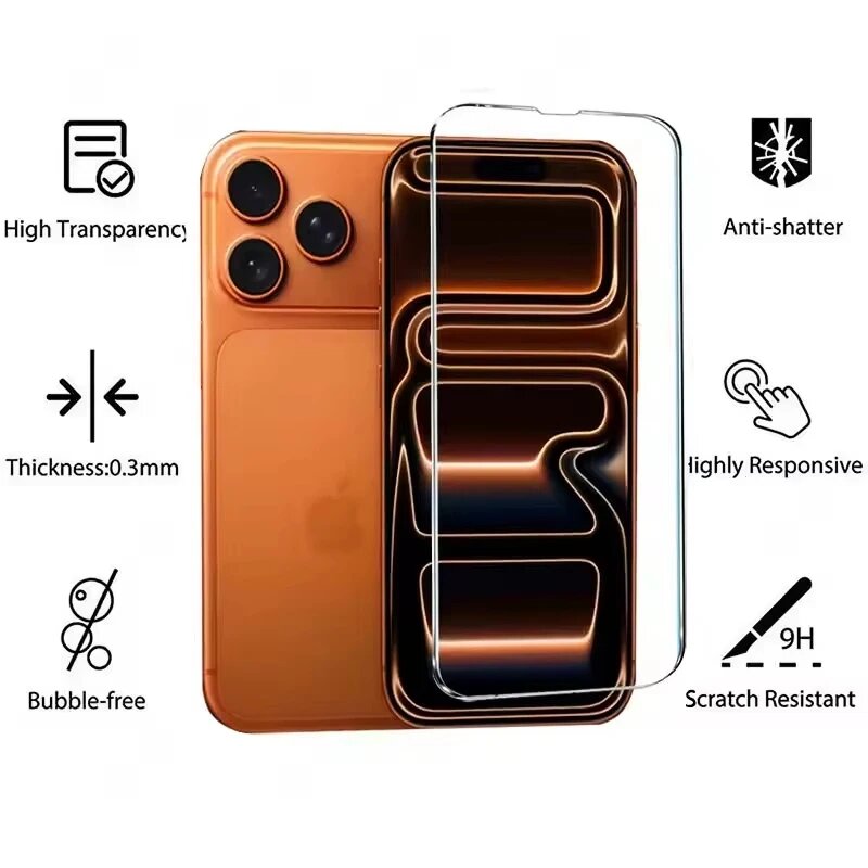 1-4 Шт. Защитное Стекло Для iPhone 17 Pro Max, Air 16, 16e, 15, 14, 13, 12, 11, iPhone17, 4 pieces