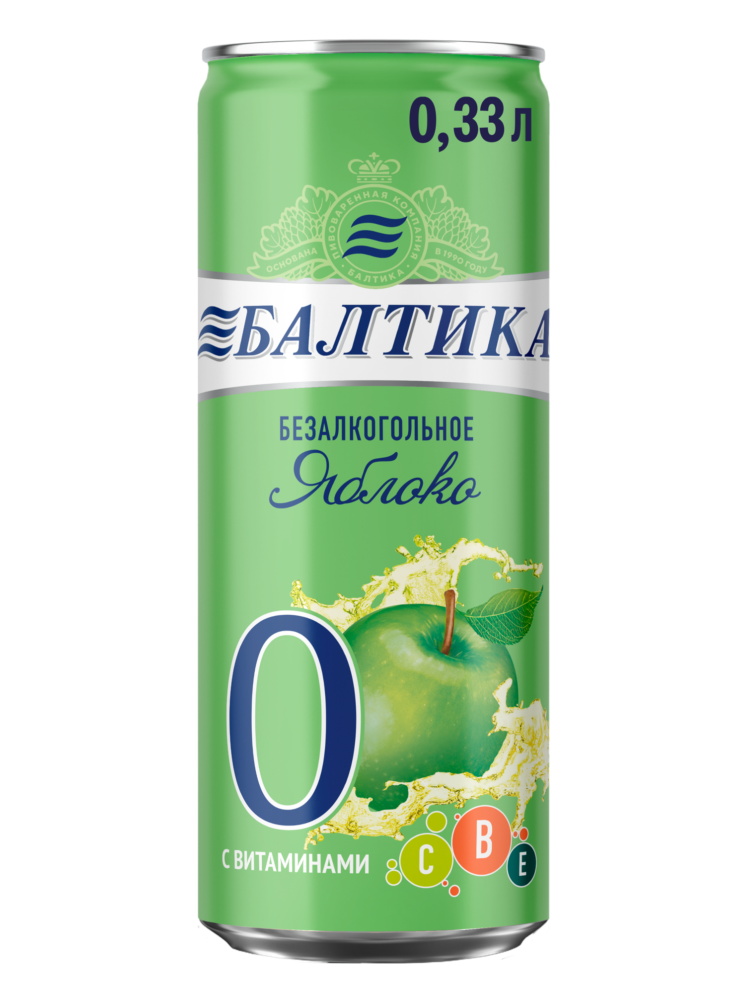 Пивной напиток Балтика №0 Яблоко Безалкогольное, 24 шт. х 0,33 л, банка — фото 6