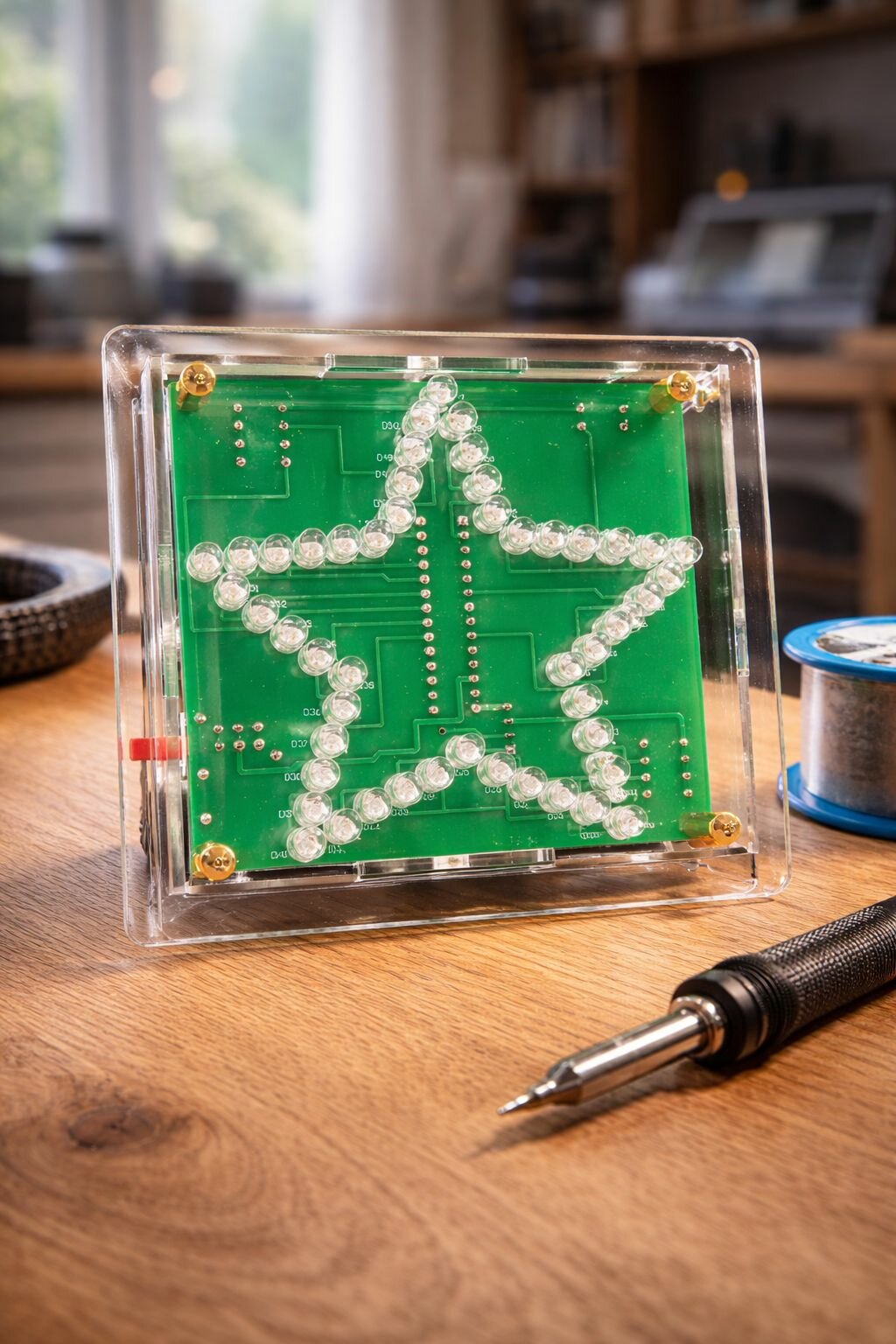 Набор для самостоятельной сборки и пайки (конструктор) "Светодиодная звезда 5В" с корпусом (. Ф)