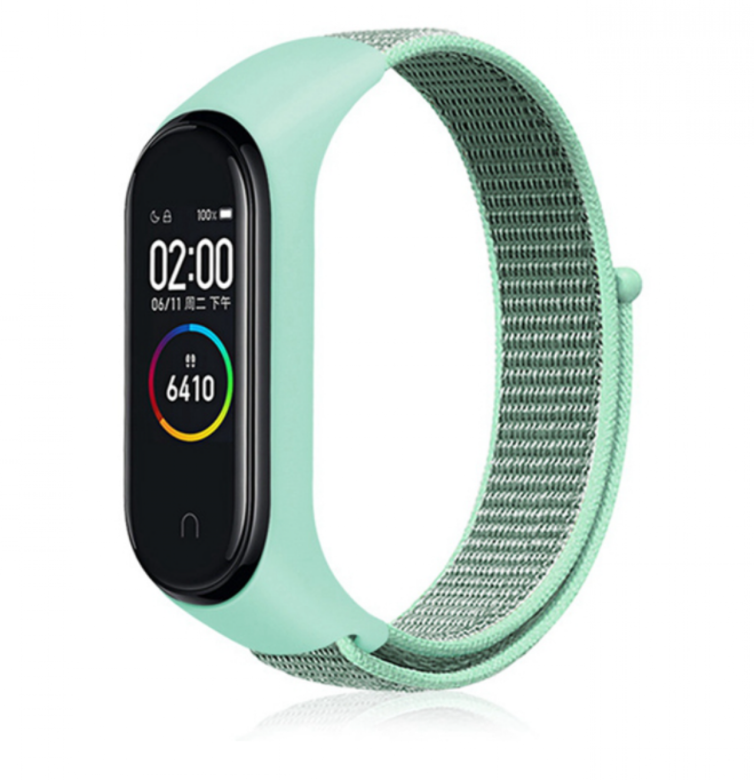 Сменный тканевый ремешок Чехол. ру для Xiaomi Mi Band 6 из ультра-прочного нейлона зеленый