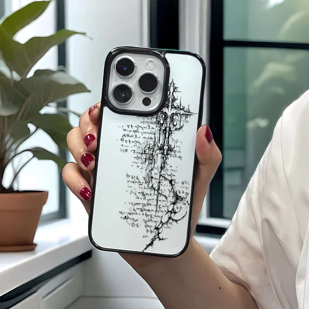 Темный готический чехол с крестом для iPhone 17, 16e, 16, 15, 14, 13, 12, 11 Pro Max, X, XS, XR, 8, 7, Air, Plus – прозрачный мягкий чехол