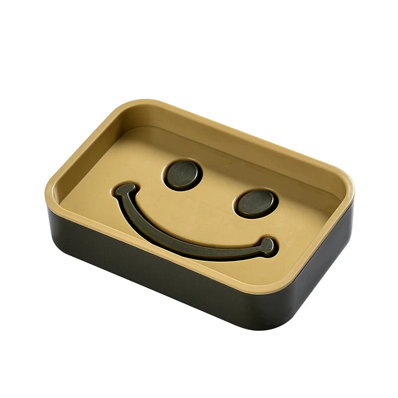 Желтая мыльница с зеленым фоном, двойная полка, пластиковая, для ванной, большого размера