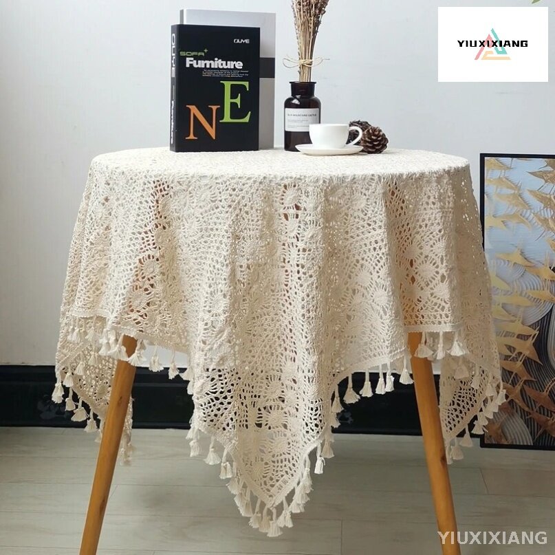 Элегантная премиумскатерть из хлопка, 90x90 см, бежевая HPUTEXINE