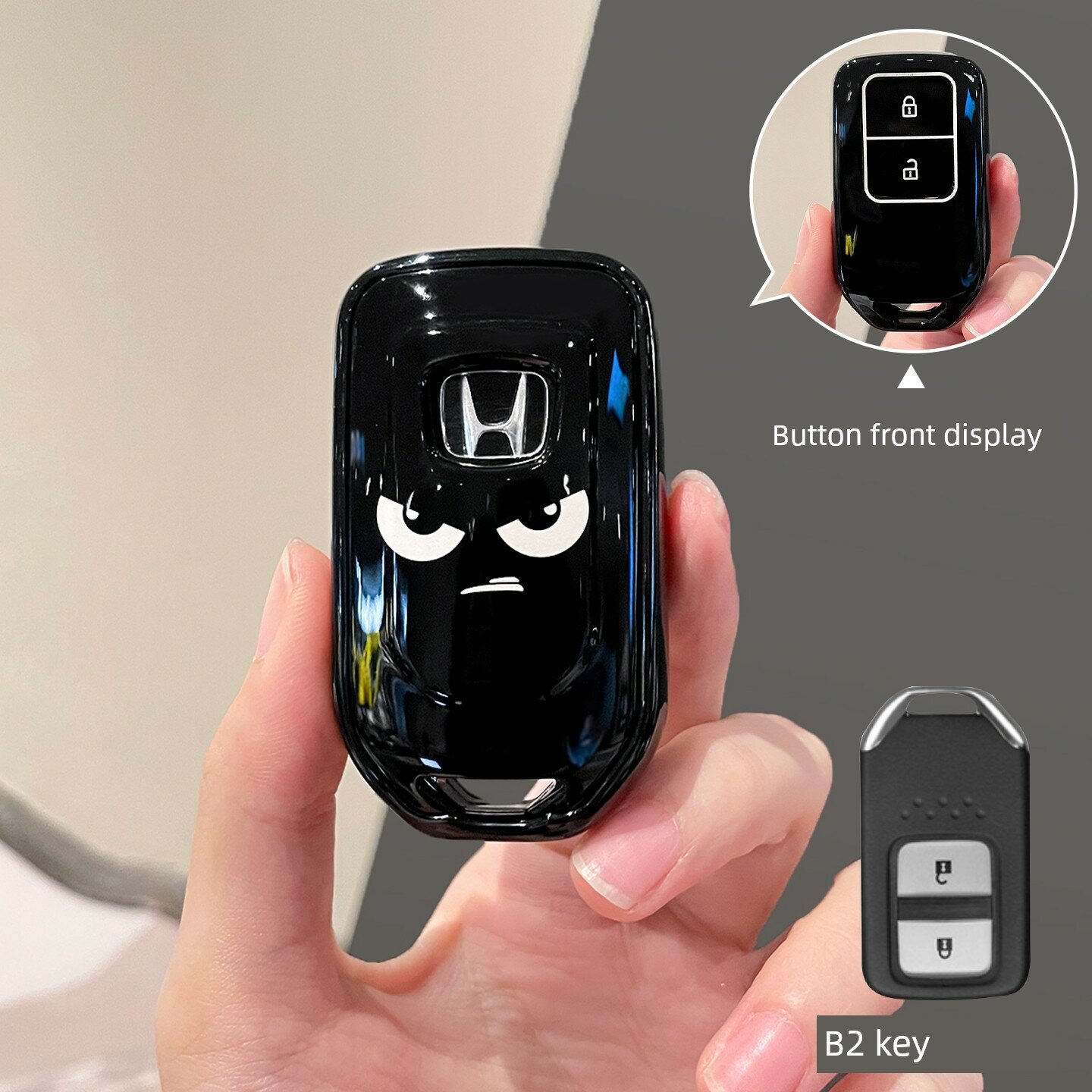 Ключевой чехол Honda для CR-V, Fit, HR-V, Vezel, Jazz, Civic, Accord, Odyssey - Стиль B, два ключа, одинарный чехол