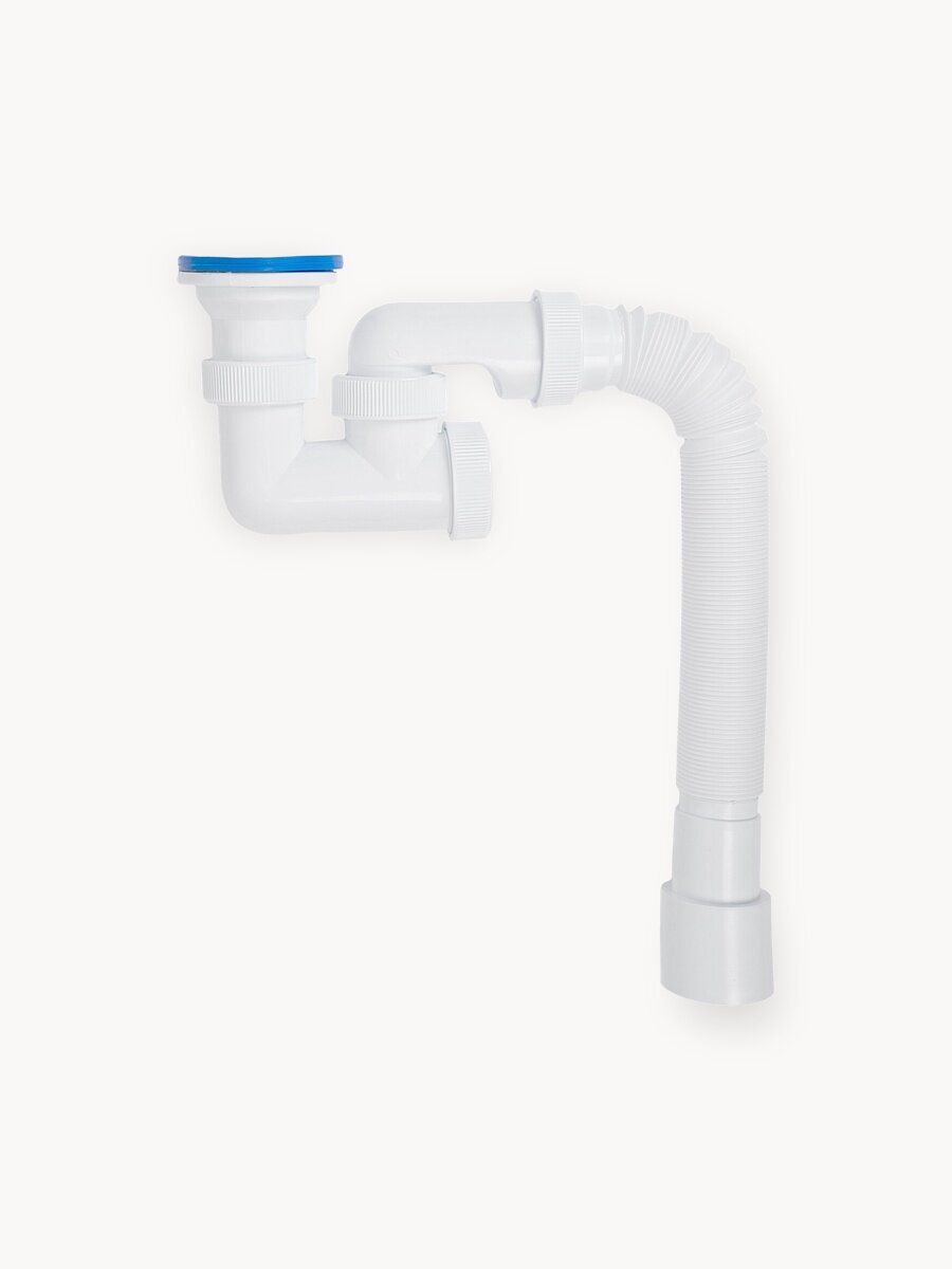 Сифон профи (40/50 мм) для душевого поддона, регулируемый, с гофротрубой L600 мм