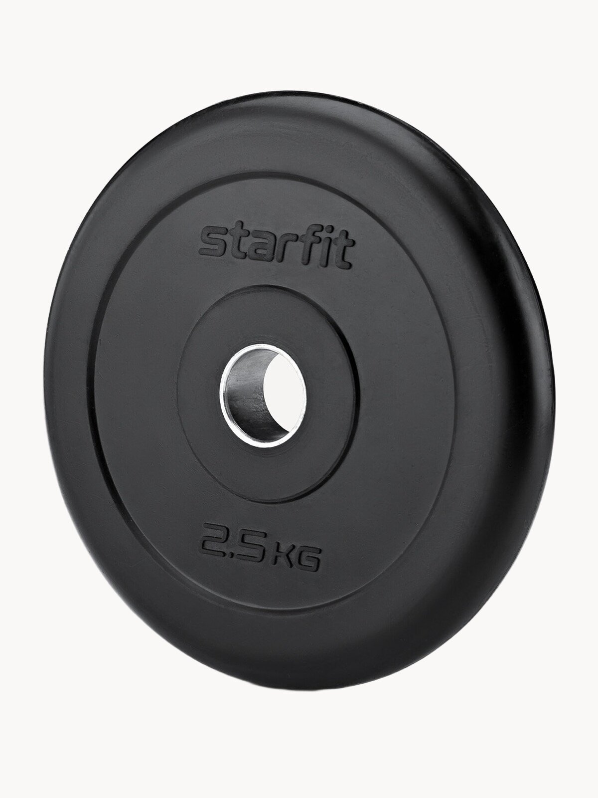 Блин для штанги обрезиненный STARFIT, вес 2,5 кг, d=26 мм, черный