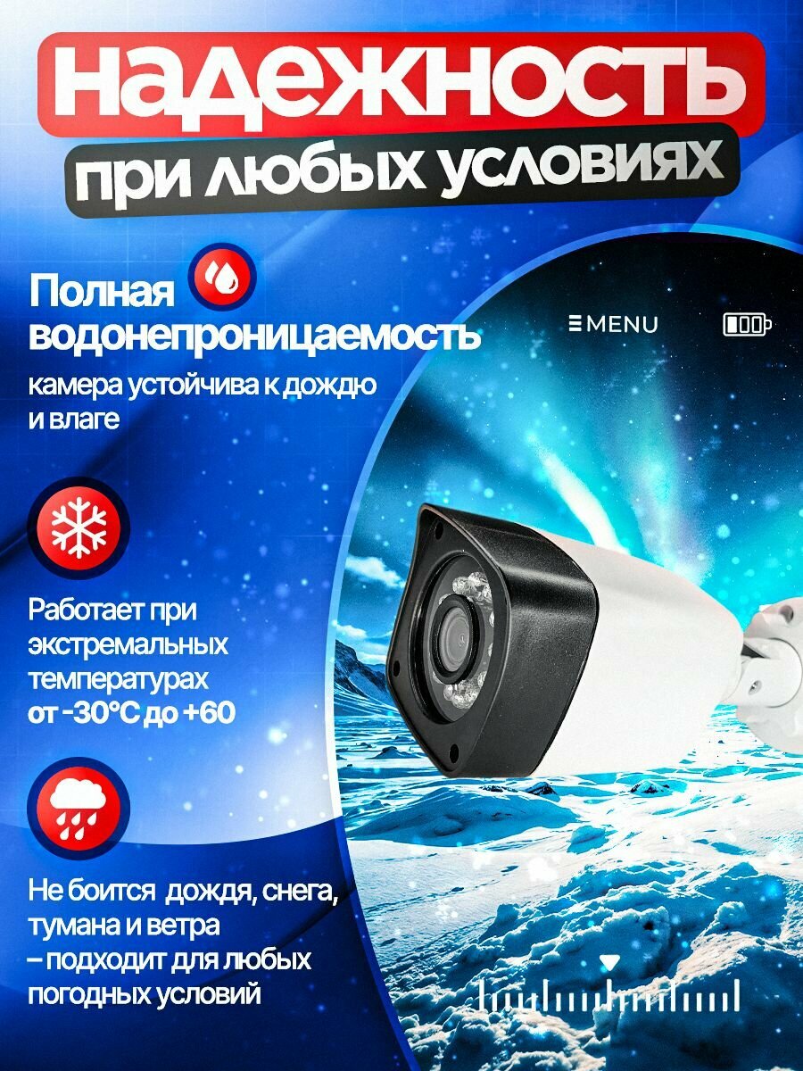 Комплект видеонаблюдения, видеорегистратор и 4 уличные камеры — фото 1