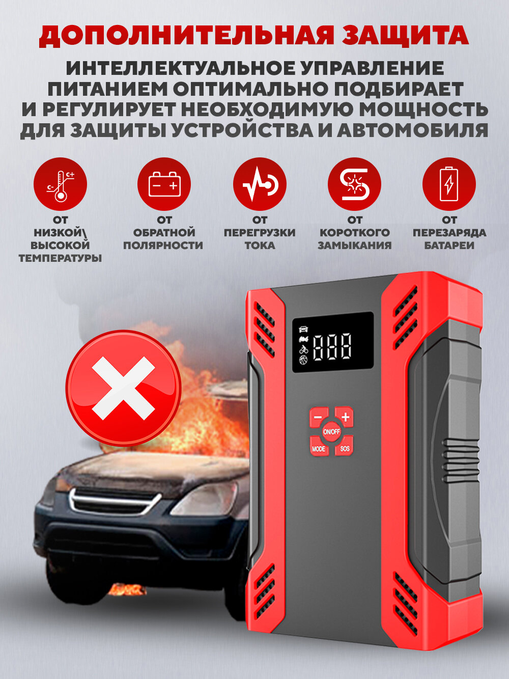 Зарядные И Пусковые Устройства Для Аккумулятора Xiaomi Пуско-зарядное устройство для автомобиля с компрессором, бустер