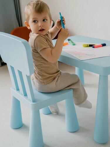 Изображение товара Стул детский BABYROX MINI, пластик, голубой, скандинавский дизайн