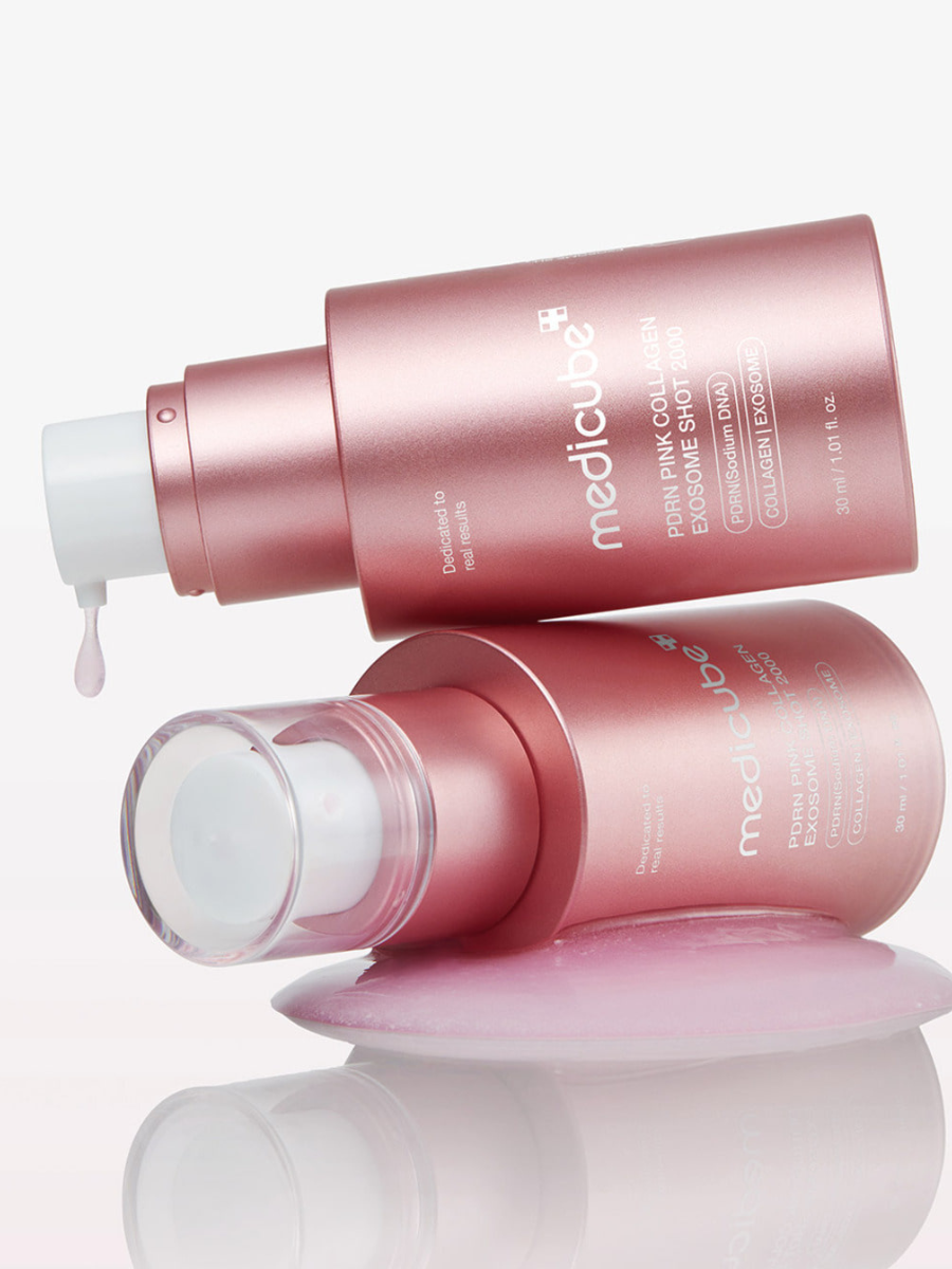 Разглаживающая сыворотка для лица со спикулами и пдрн Medicube PDRN Pink Exosome Shot Serum 2000 — фото 1