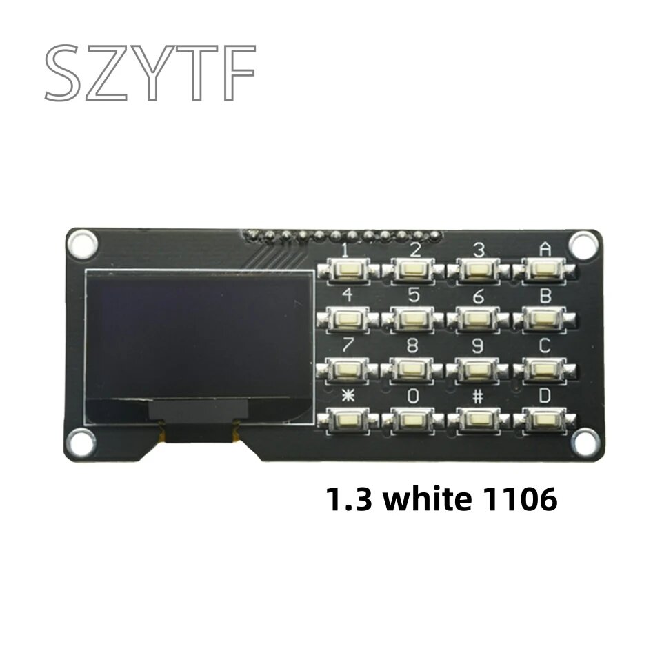 Модуль OLED-дисплея 0,96 дюйма 128x64 I2C/IIC SSD1306 с GND VDD SCK SDA для Arduino, совместимый с 1,3-дюймовой матричной ЖК-клавиатурой, 1.3 inch white 1106
