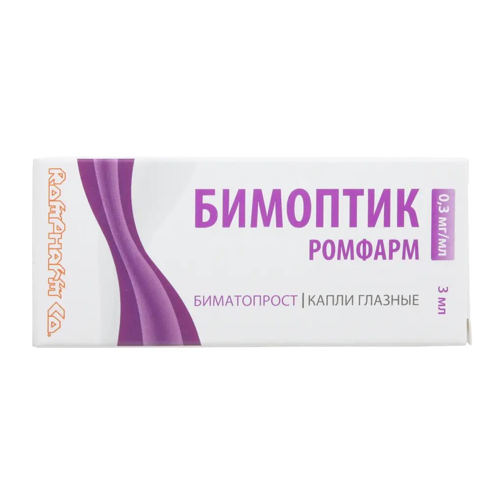 Бимоптик Ромфарм капли глазные 03 мгмл 3 мл 1 шт
