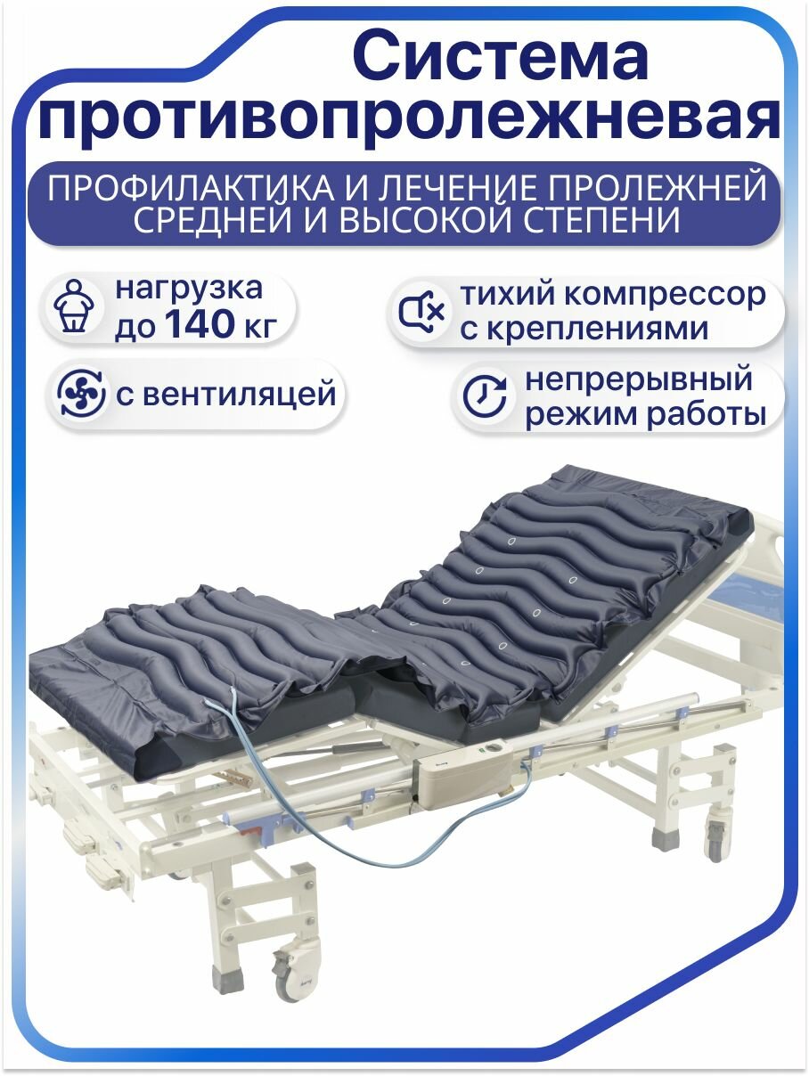 Антипролежневый матрас для пожилых, лежачих больных и инвалидов, с компрессором, надувной, Barry Tube Econ