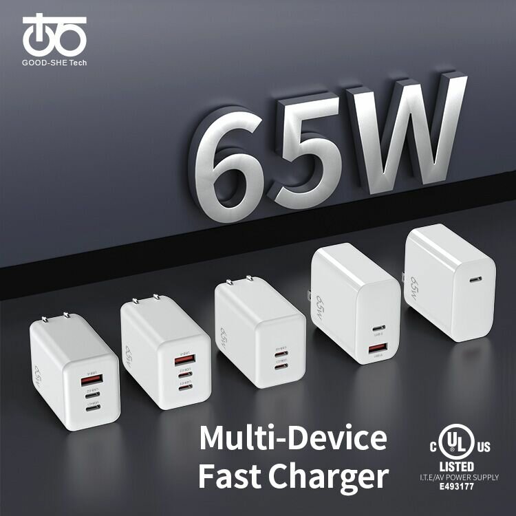 Блок зарядки 65W USB-Type-C Type-C / быстрая зарядка, Adapter Белый — фото 1