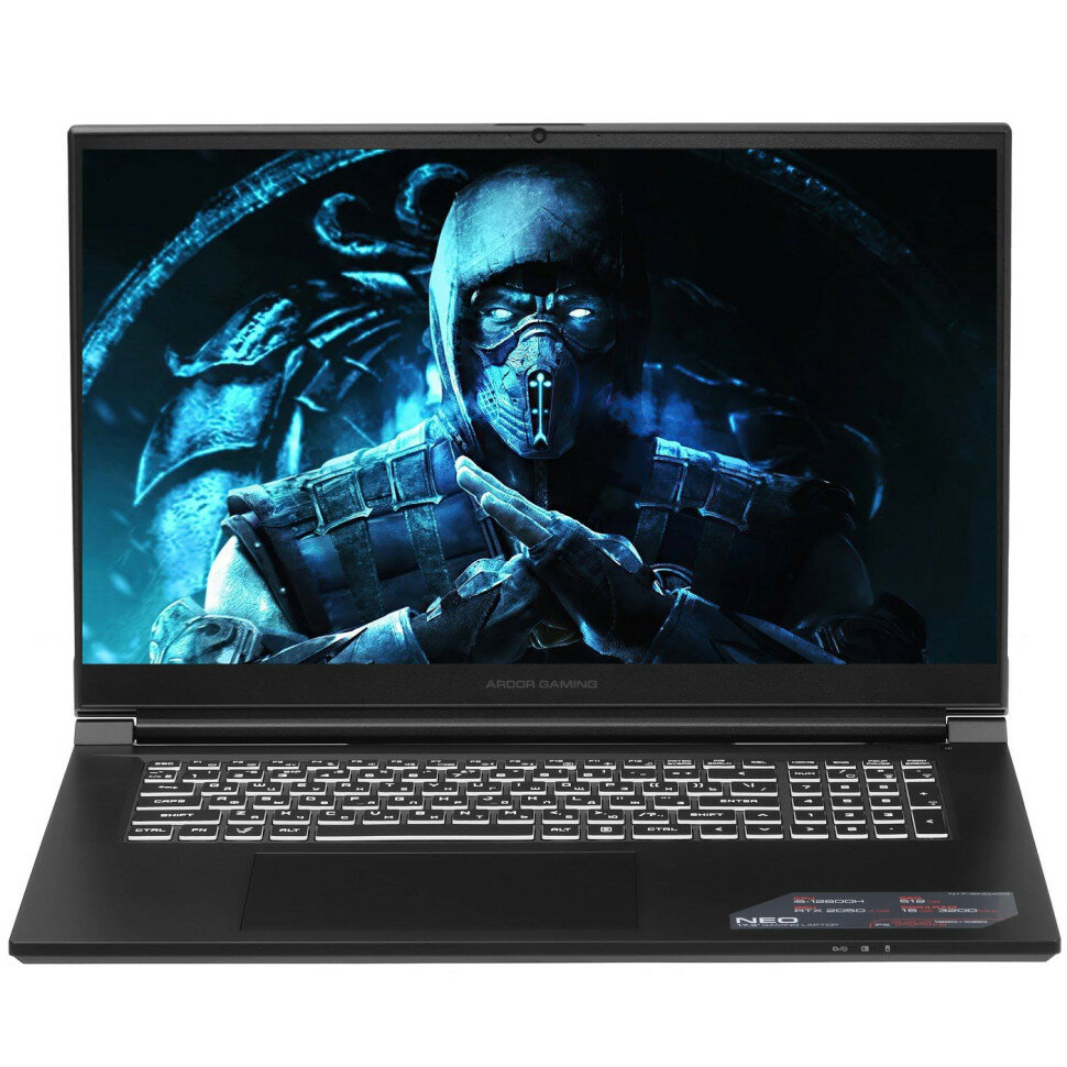 17.3" Ноутбук ARDOR GAMING NEO N17-I5ND403, Intel Core i5-12600H, RAM 16 ГБ, SSD 512 ГБ, GeForce RTX 2050 - 4 ГБ, без ОС