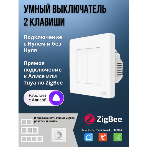 Выключатель (одноклавишный) Moes ZigBee Smart Switch белый модели ZS-EUB