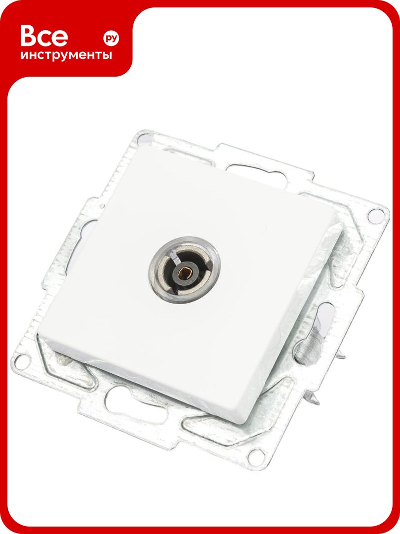 Телевизионная розетка GUNSAN Eqona оконечная белый 16401100 159122