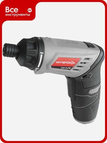 Изображение товара Аккумуляторная отвертка ИНТЕРСКОЛ ОА-3.6Ф 433.0.1.00, металл с реверсом, с подсветкой, полупрофессиональная