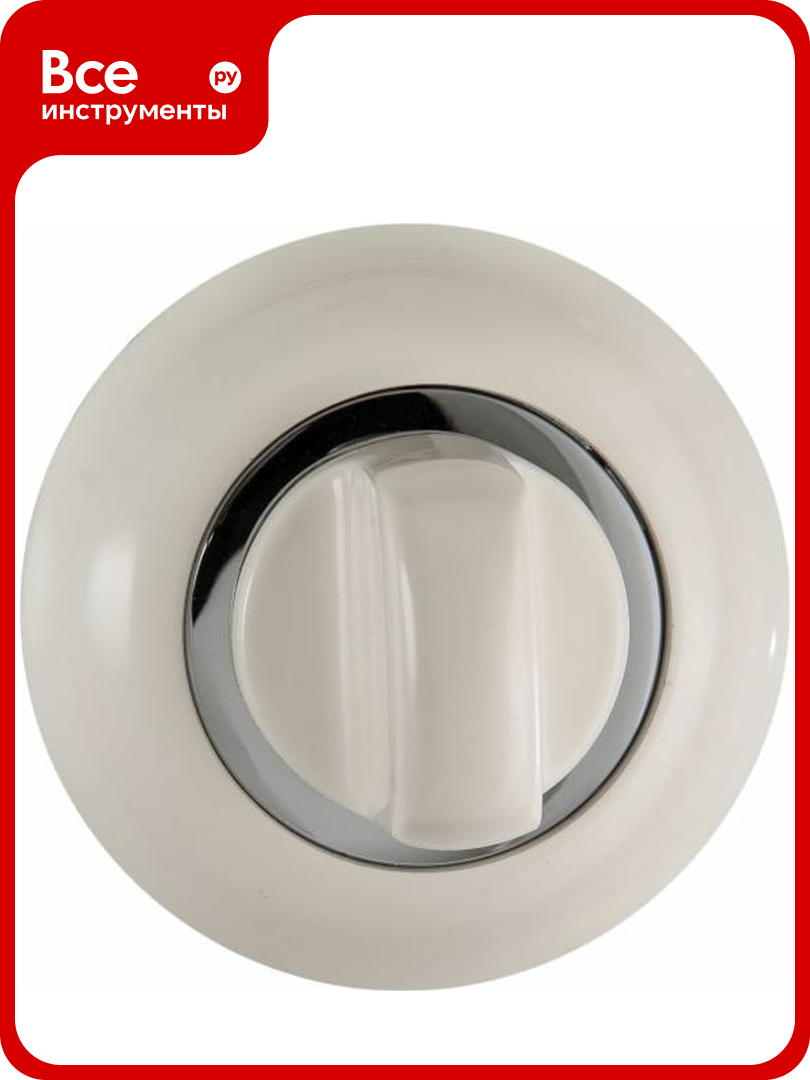 Завертка к ручкам Ренц BIG белый / хром блестящий INBK 08 W/CP