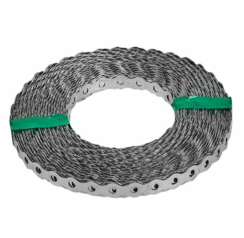 Перфорированная лента волна LV 17x0.5 25 м оцинкованная сталь цвет серебро
