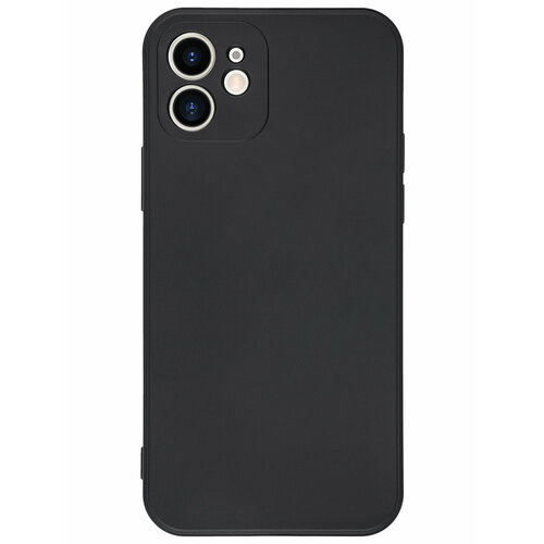 фото Чехол силиконовый для iphone 12 (6.1), с микрофиброй внутри, с защитой камеры, x-case, черный