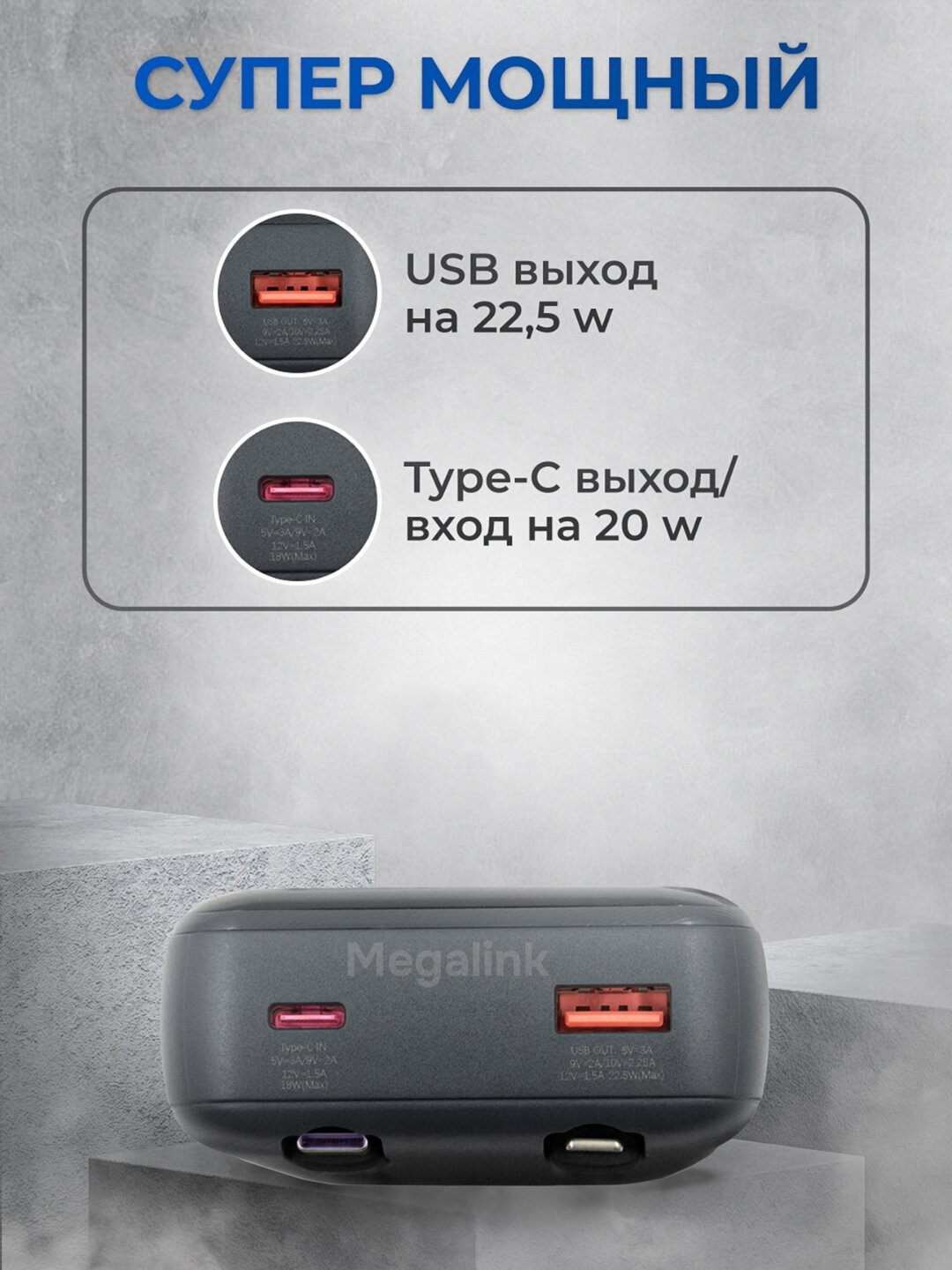 Внешний аккумулятор Power bank Remax RPP-680 20000 mAh, зарядное устройство, повербанк