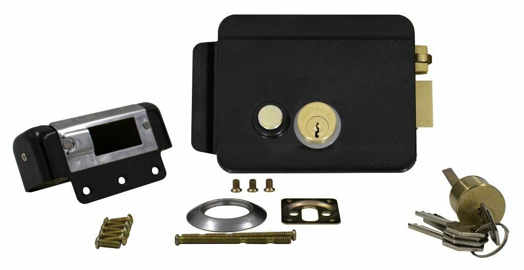 AT-EL101B Замок электромеханический накладной (цвет черный)