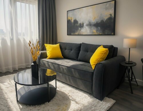 Изображение товара Раскладной диван "Вэстин мини" ДиванРус, 187*91 см, аккордеон, велюр матовый, серый, сп. место 150х195 см