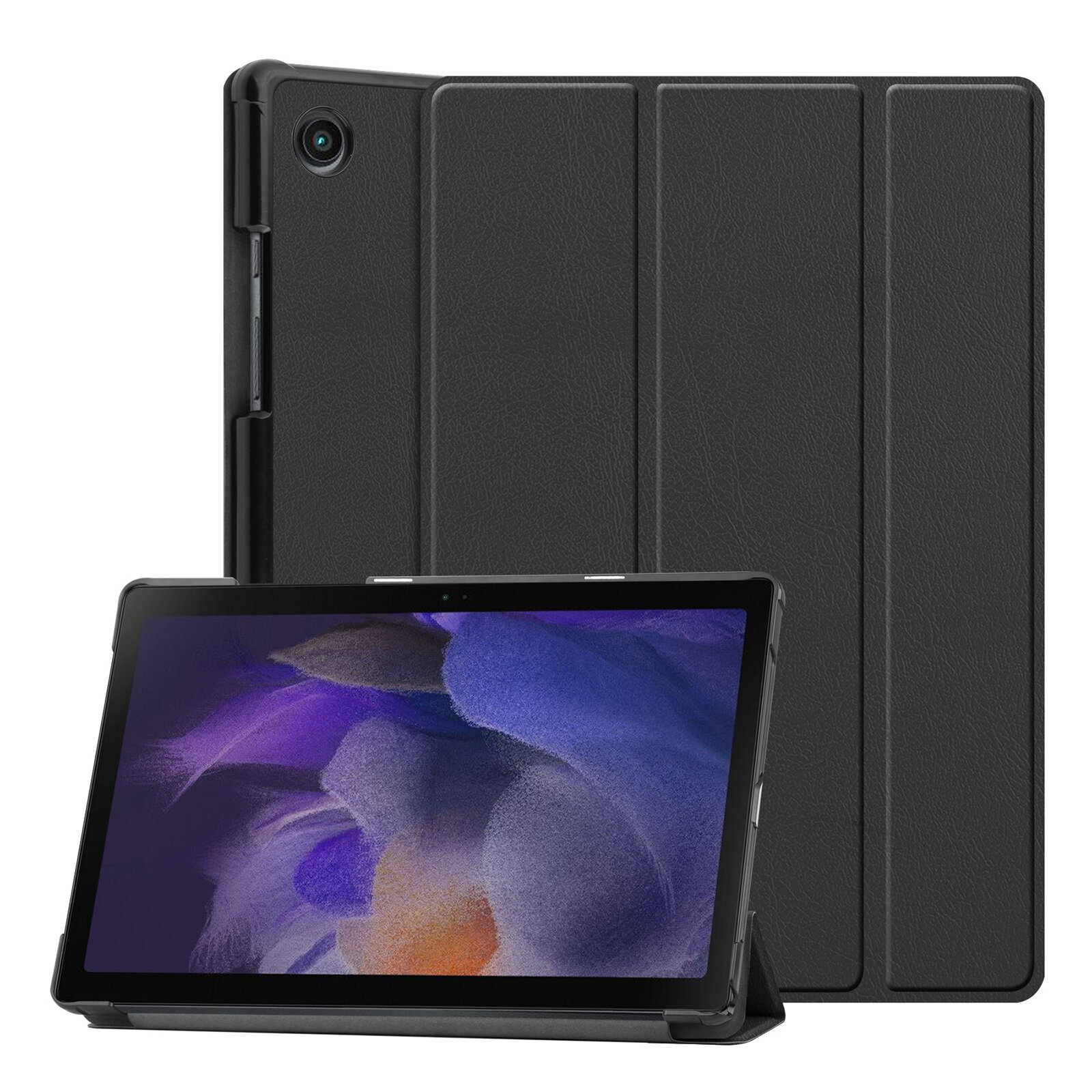Защитное чехол для планшета Samsung Galaxy Tab A8 2021, совместимый с функцией автоматического пробуждения и сна, размер 10.5 дюймов, цвет Черный, Синий (доступен выбор), материал Пластик, искусственная кожа, микрофибра, размер изделия 25.0*16.5*1.3см,