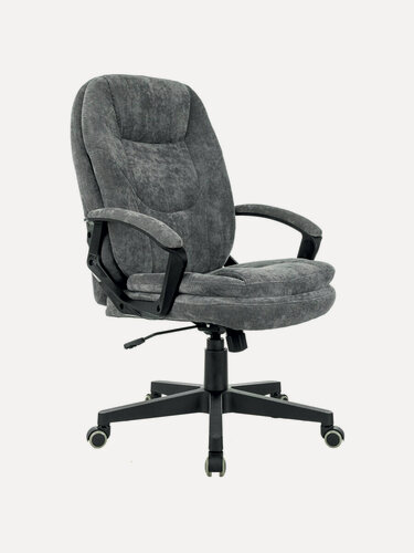 Изображение товара Кресло компьютерное игровое офисное на колесиках тканевое для взрослого, школьника, серое, велюр, пластик, Brabix Premium EX-568, 533013