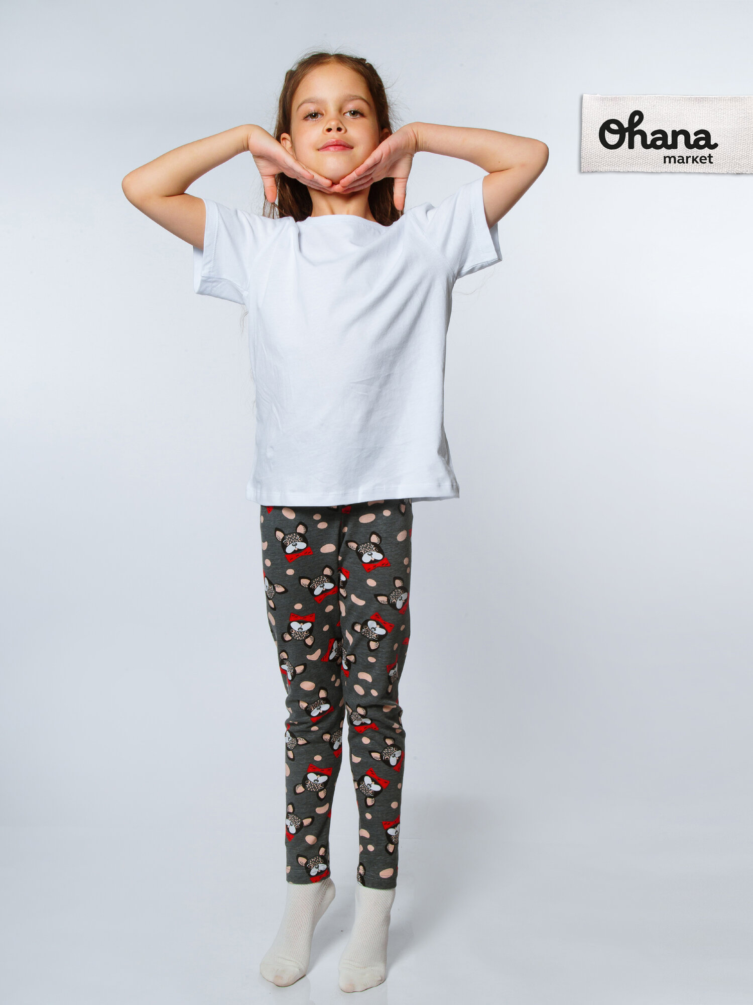 Легинсы Ohana kids для физкультуры и детского сада, размер 104, серый — фото 1