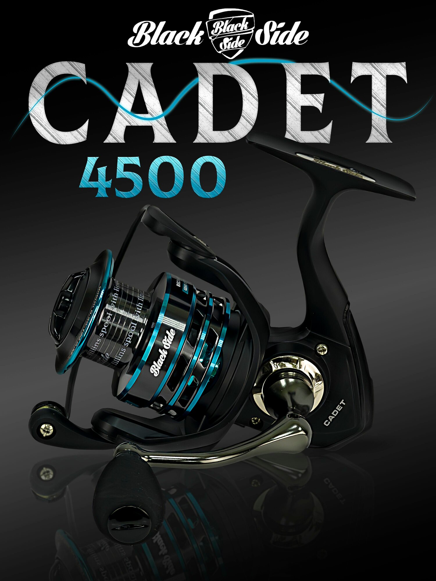 Катушка для спиннинга Black Side Cadet 4500FD (5+1 подш.), катушка для удочки, фидера, рыболовная