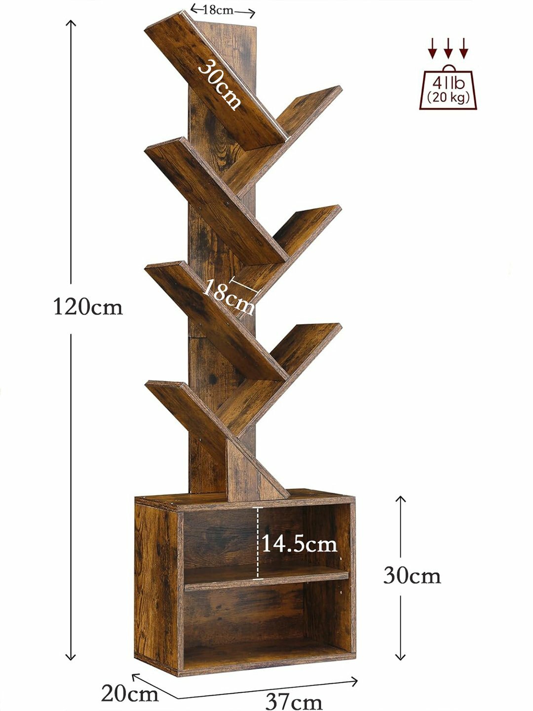 Стеллаж с полками — деревянный шкаф для книг, Rack Warehouse — фото 1