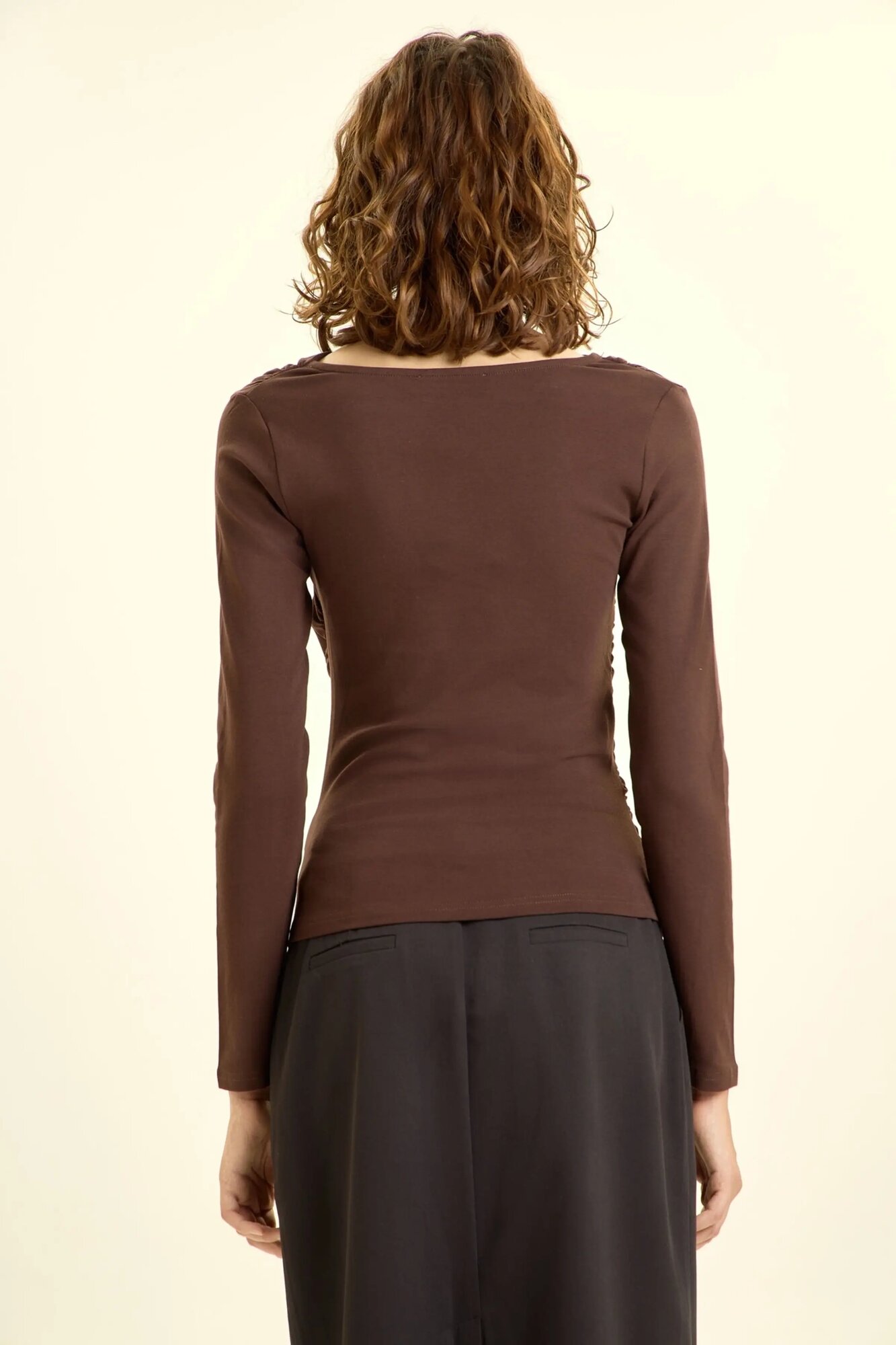 Лонгслив Selfie, размер S, , коричневый — фото 1