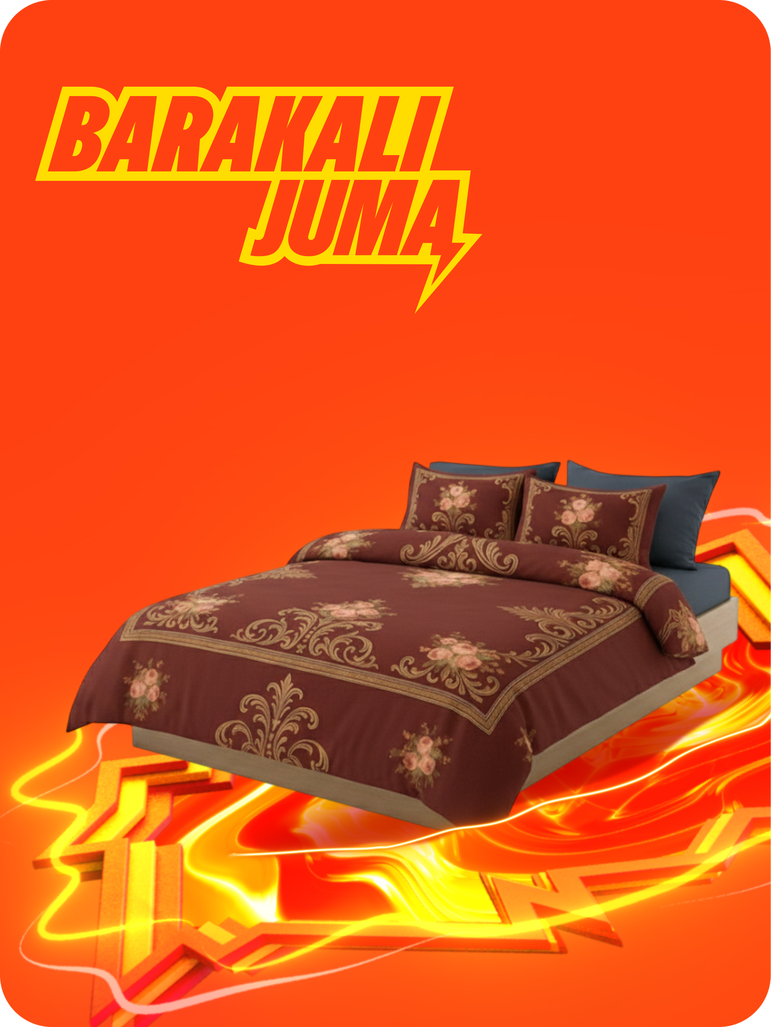 Комплект постельного белья из сатина Rania, двуспальный, 100% хлопок