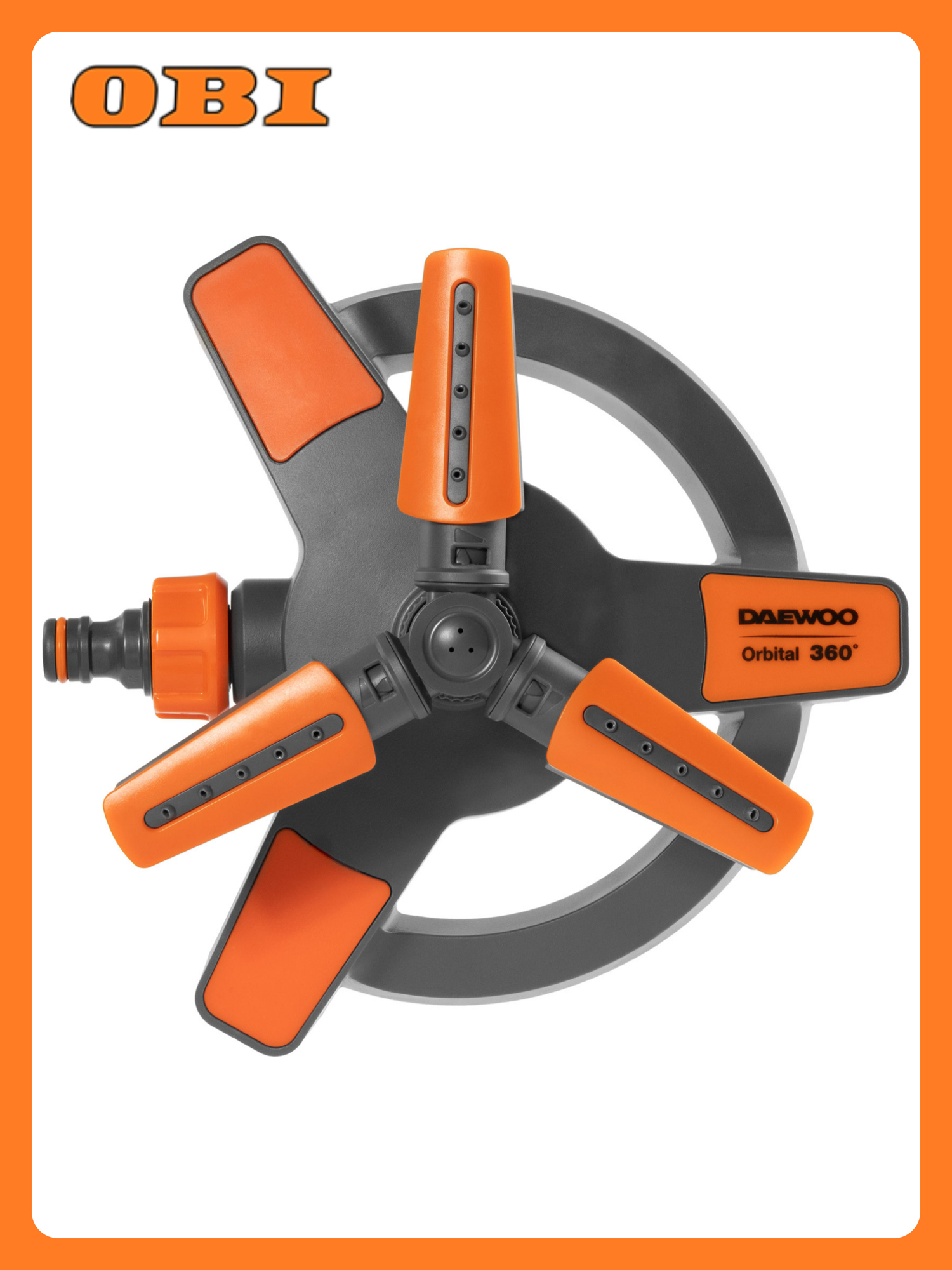 Дождеватель DAEWOO DWS 1020 круговой с коннектором оранжевый