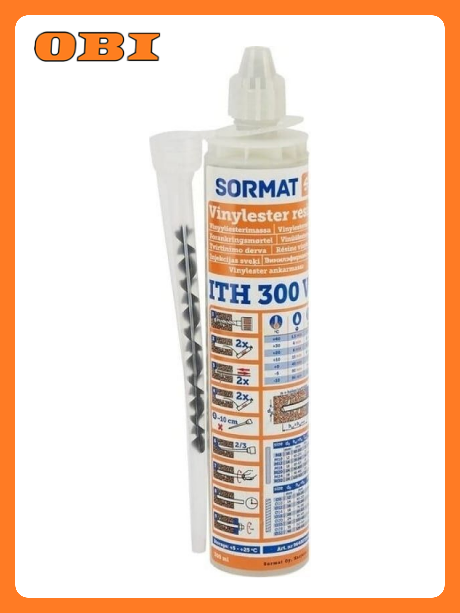Химический анкер SORMAT ITH 300 VE  винилэстеровая смола  300мл
