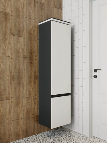 Изображение товара Шкаф, полка для ванной комнаты, Fauraplus, Саона 40, подвесной, правый, белый.