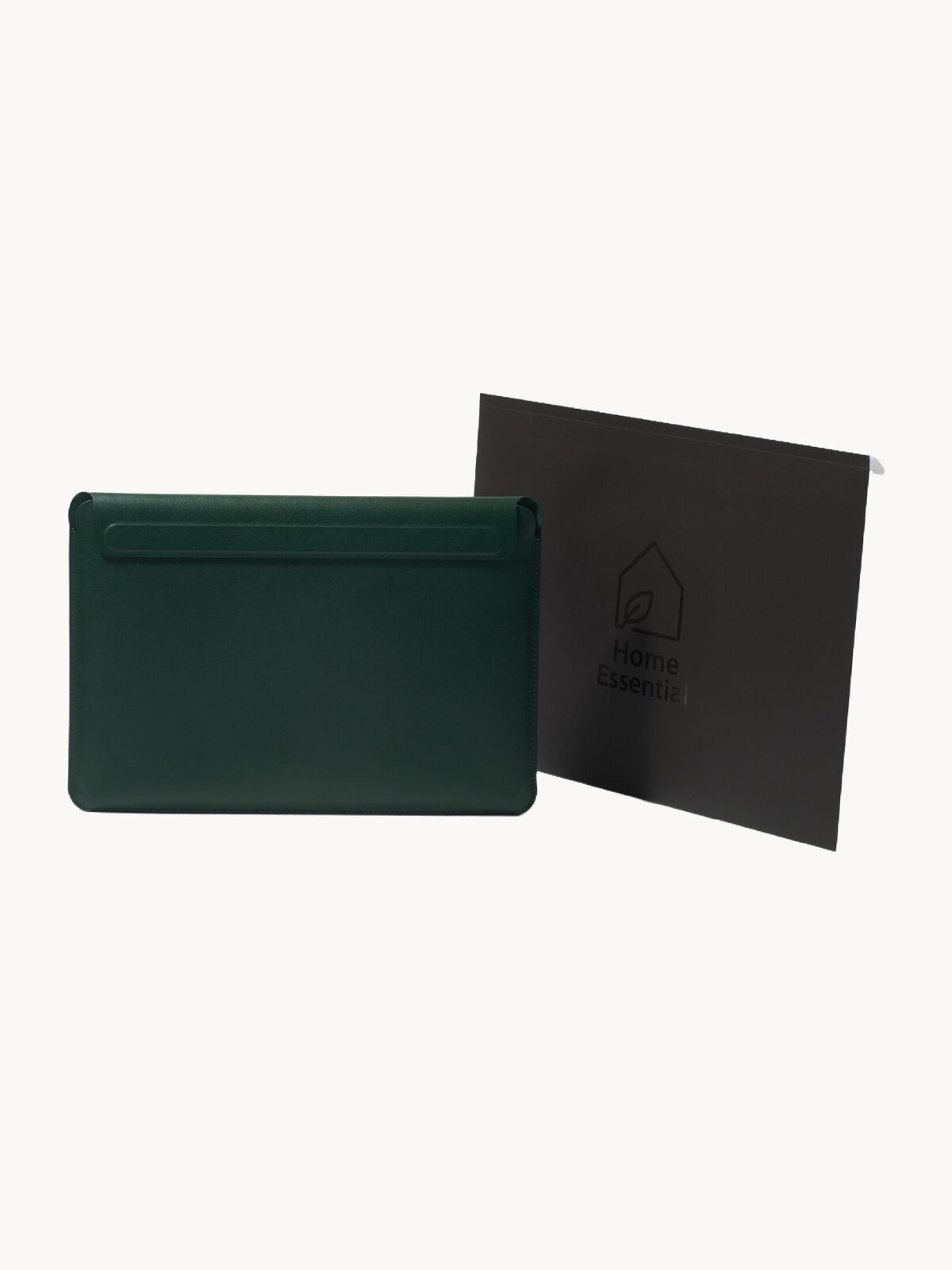 Сумка для ноутбука 13 / 14.2 дюймов, чехол для ноутбука кожаный с магнитной застежкой Тёмно-зелёный, Home Essential