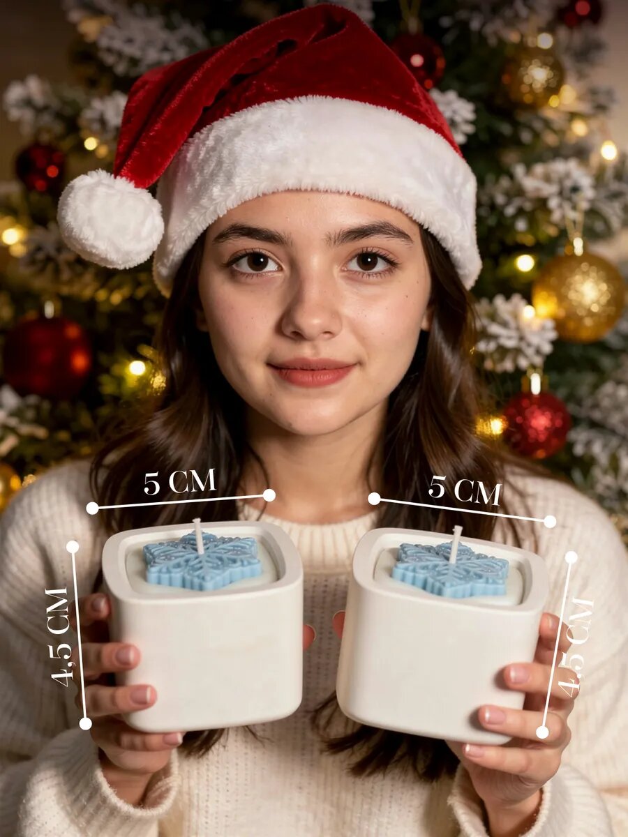 Набор свечей c ароматом Рождество и снежинкой — фото 1